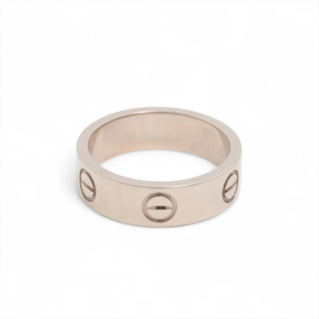 CARTIER LOVE RING 750(WG): Cartier Love Ring 750(WG) Brand: Cartier Type/Style: Ring Material: 750(WG) Color: Not Specified Size: 5.25 - 5.5 US Accessories: None Accessories Notice: When purchasing pre-owned goods, please