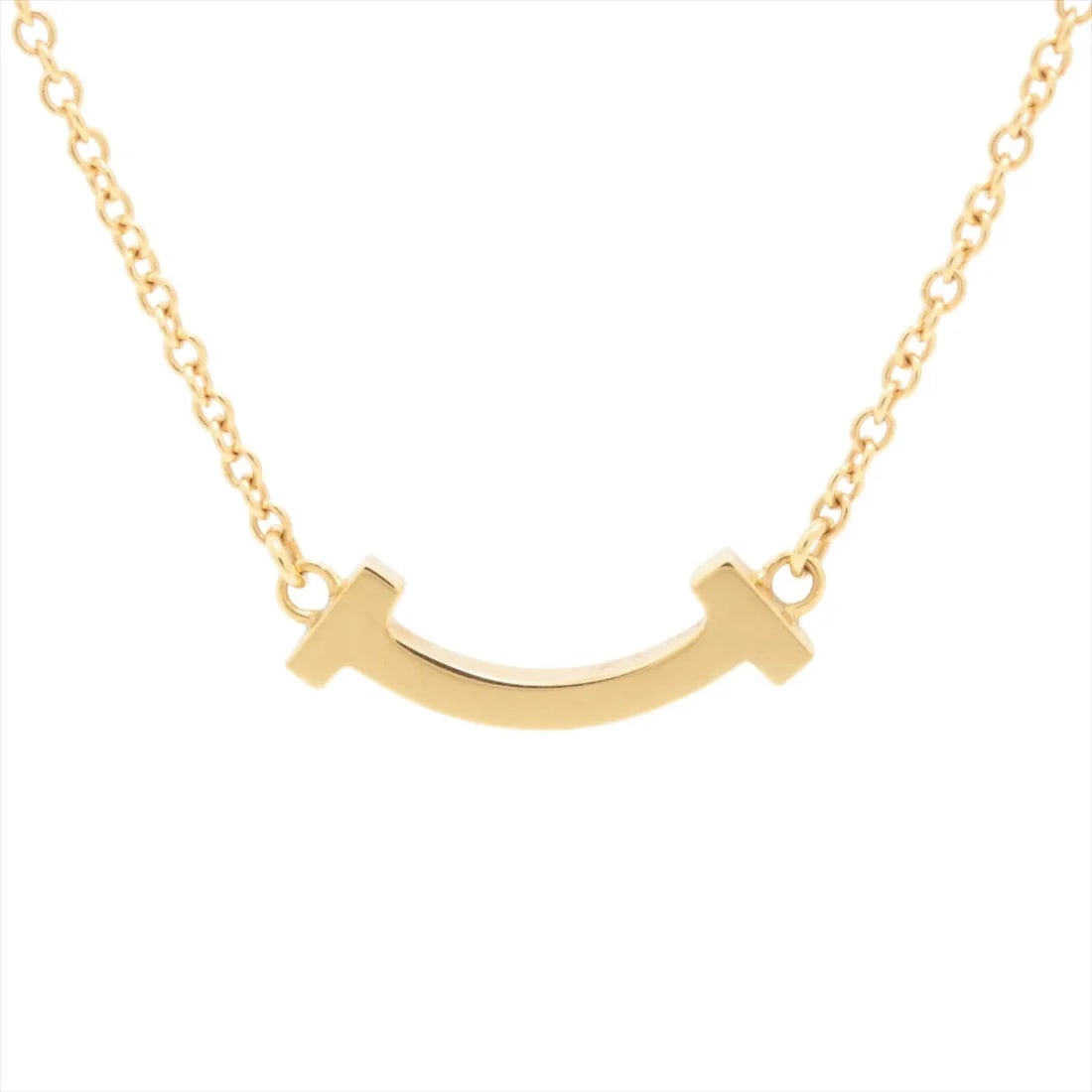 TIFFANY T SMILE NECKLACE 750(YG): Tiffany T Smile Necklace 750(YG) Brand: Tiffany Type/Style: Necklace Material: 750(YG) Color: Not Specified Size: (CM) Chain length:46.2 (Inch) Chain Length:18.2inch Accessories: None Accessories