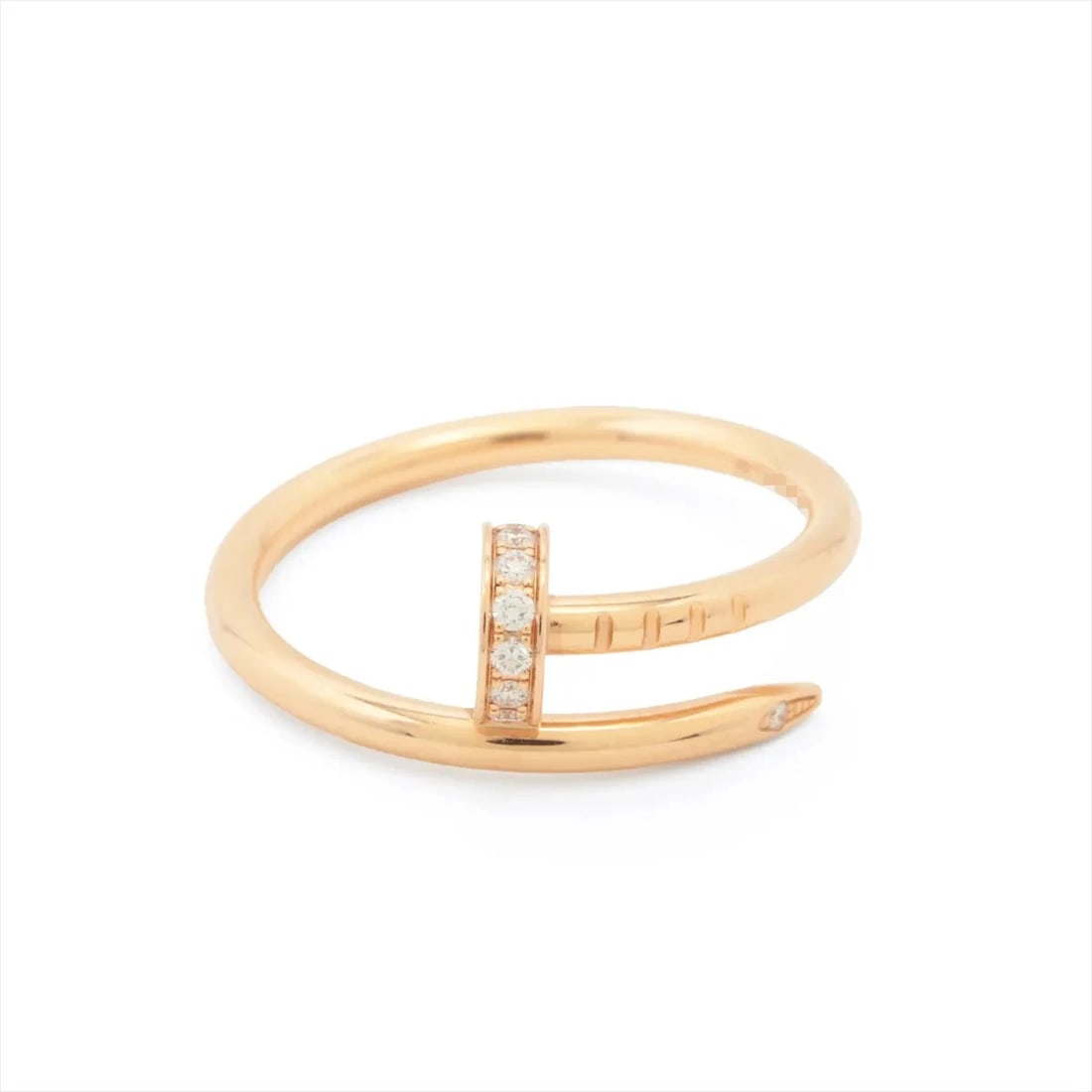 CARTIER JUSTE UN CLOU DIAMOND RING 750(PG): Cartier Juste un Clou diamond Ring 750(PG) Brand: Cartier Type/Style: Ring Material: 750(PG), Main Stone/Creation Natural Color: Not Specified Size: 5.25 US Accessories: None Accessories N