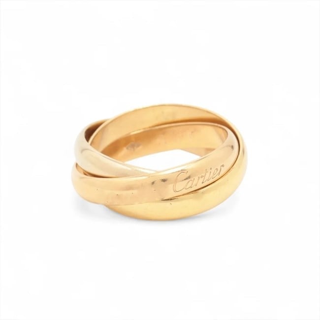 CARTIER TRINITY RING 750: Cartier Trinity Ring 750 Brand: Cartier Type/Style: Ring Material: 750(YG×PG×WG) Color: Not Specified Size: 5.5 - 5.75 US Accessories: None Accessories Notice: When purchasing pre-owned goods,