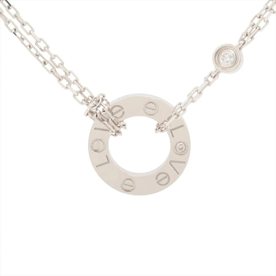 CARTIER LOVE CIRCLE DIAMOND NECKLACE: Cartier Love Circle diamond Necklace Brand: Cartier Type/Style: Necklace Material: 18k White Gold, Main Stone/Creation Natural Color: Not Specified Size: (CM) Chain length:41 (Inch) Chain