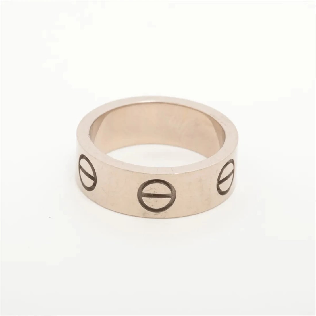 CARTIER LOVE RING 750(WG): Cartier Love Ring 750(WG) Brand: Cartier Type/Style: Ring Material: 18k White Gold Color: Not Specified Size: 3.75 US Accessories: None Accessories Notice: When purchasing pre-owned goods, please