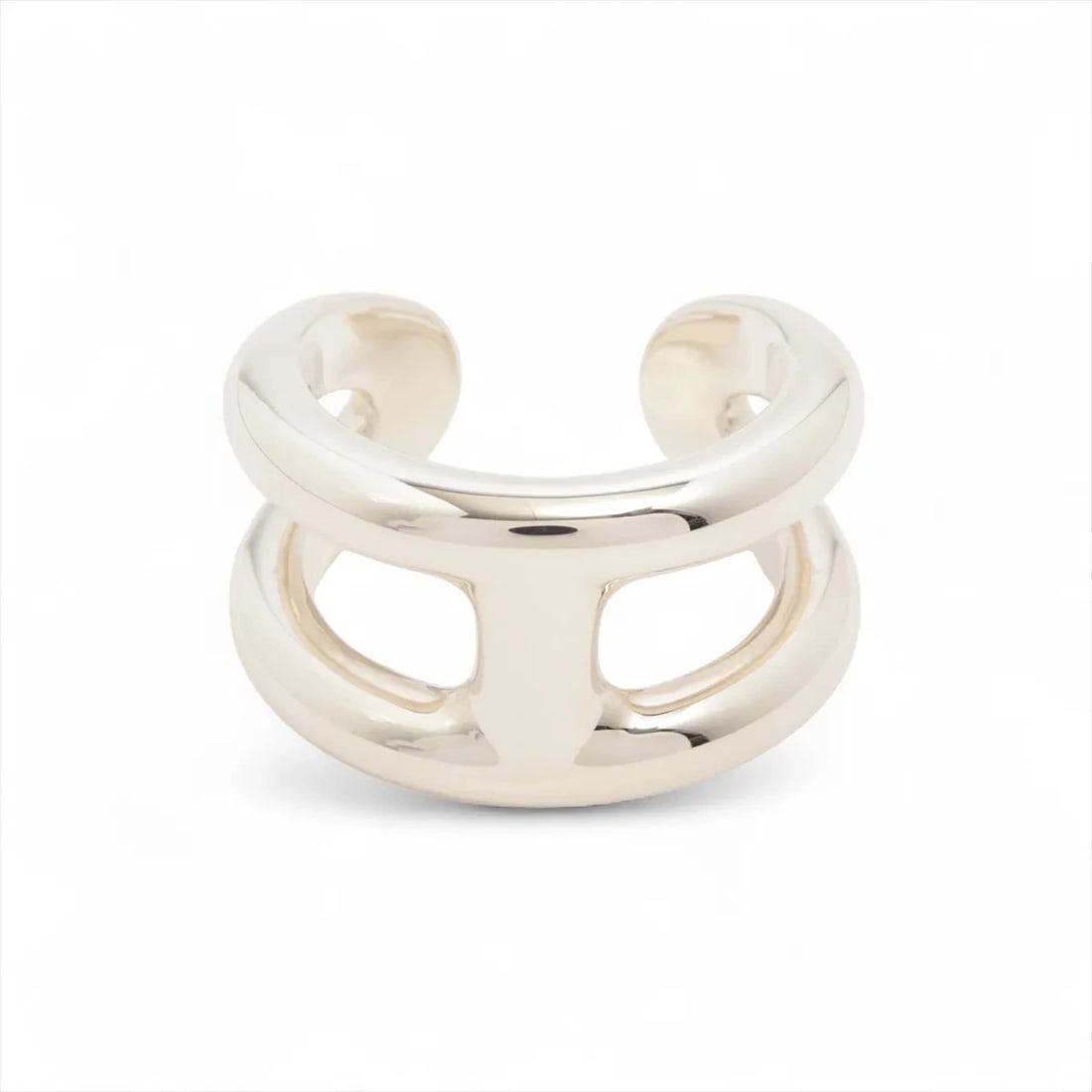 HERMES OSMOZ PM RING: Hermes Osmoz PM Ring Brand: Hermès Type/Style: Ring Material: 925 Color: Silver Size: 5.25 US Accessories: None Accessories Notice: When purchasing pre-owned goods, please refer to the pho