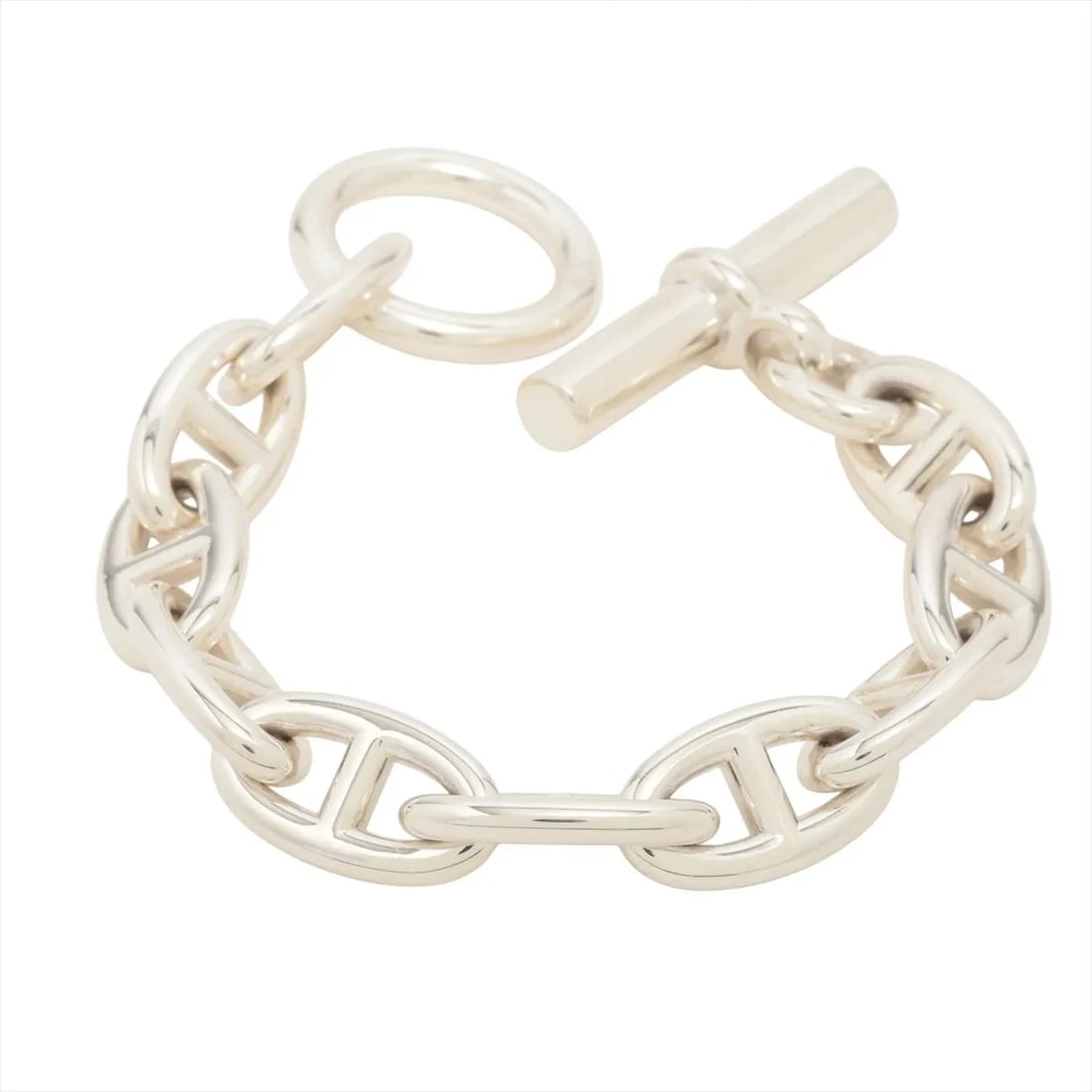 HERMES CHAINE D'ANCRE GM BRACELET: Hermes Chaine d'Ancre GM Bracelet Brand: Hermès Type/Style: Bracelet Material: 925 Color: Silver Size: (CM) Bracelet length:13 (Inch) Bracelet Length:5.1inch Accessories: None Accessories Notice: