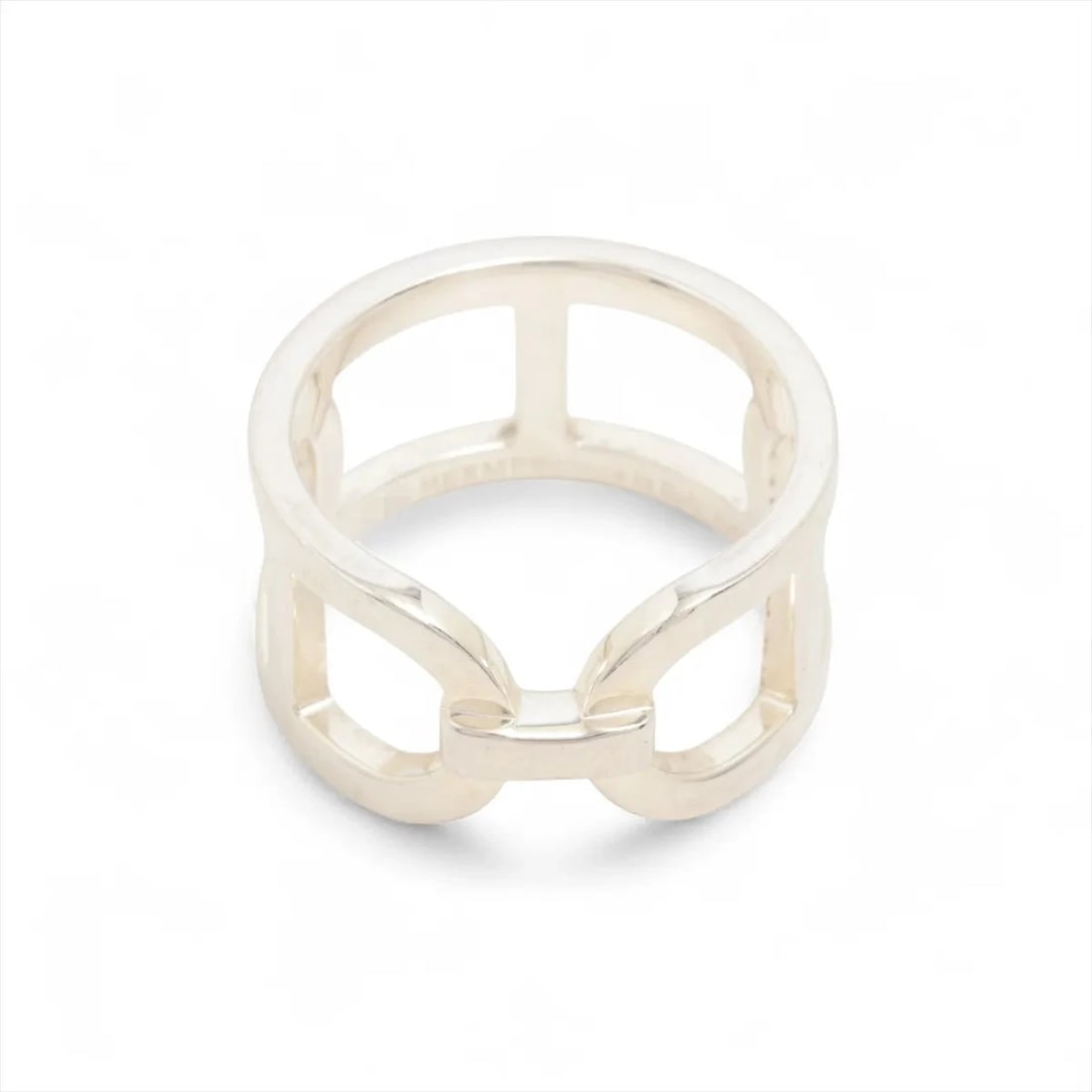 HERMES EVER CHAINE D'ANCRE RING: Hermes Ever Chaine D'Ancre Ring Brand: Hermès Type/Style: Ring Material: 925 Color: Silver Size: 6.75 - 7 US Accessories: None Accessories Notice: When purchasing pre-owned goods, please refer to