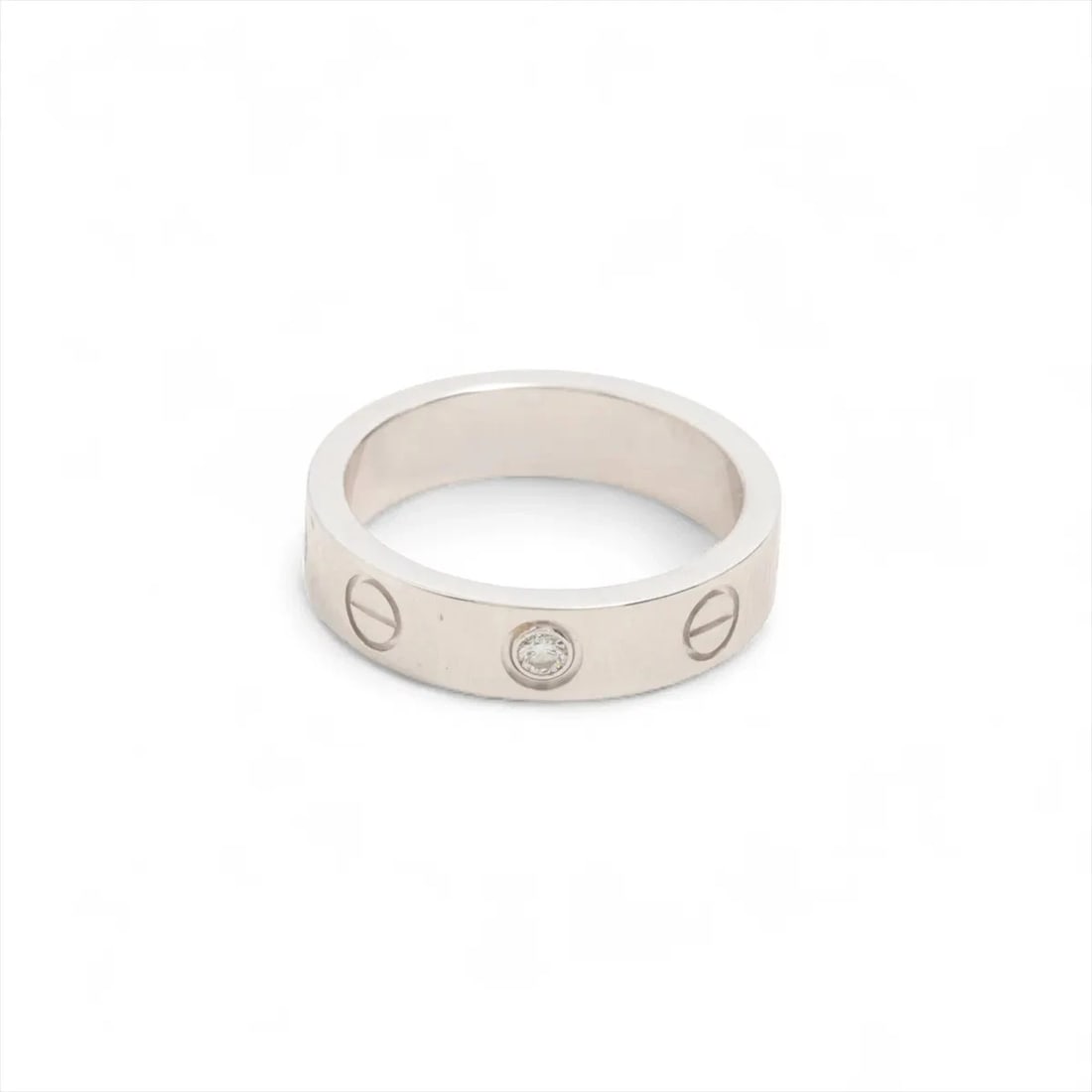 CARTIER MINI LOVE 1P RING 750(WG): Cartier Mini Love 1P Ring 750(WG) Brand: Cartier Type/Style: Ring Material: 750(WG) Color: Not Specified Size: 3.25 US Accessories: None Accessories Notice: When purchasing pre-owned goods, please