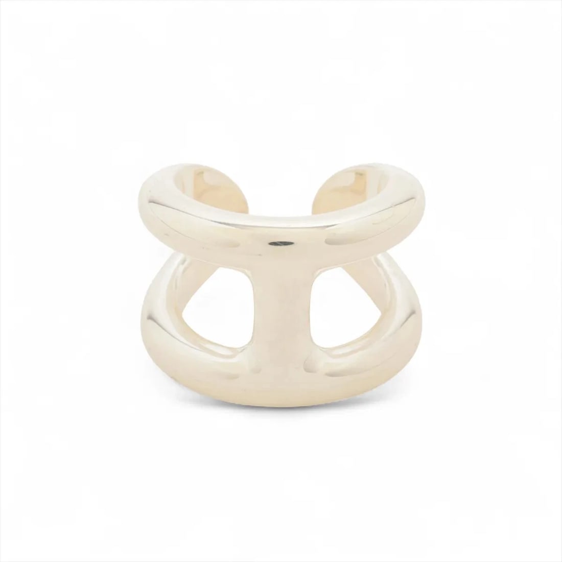 HERMES OSMO'S GM RING: Hermes Osmo's GM Ring Brand: Hermès Type/Style: Ring Material: 925 Color: Silver Size: 7.5 US Accessories: None Accessories Notice: When purchasing pre-owned goods, please refer to the pho