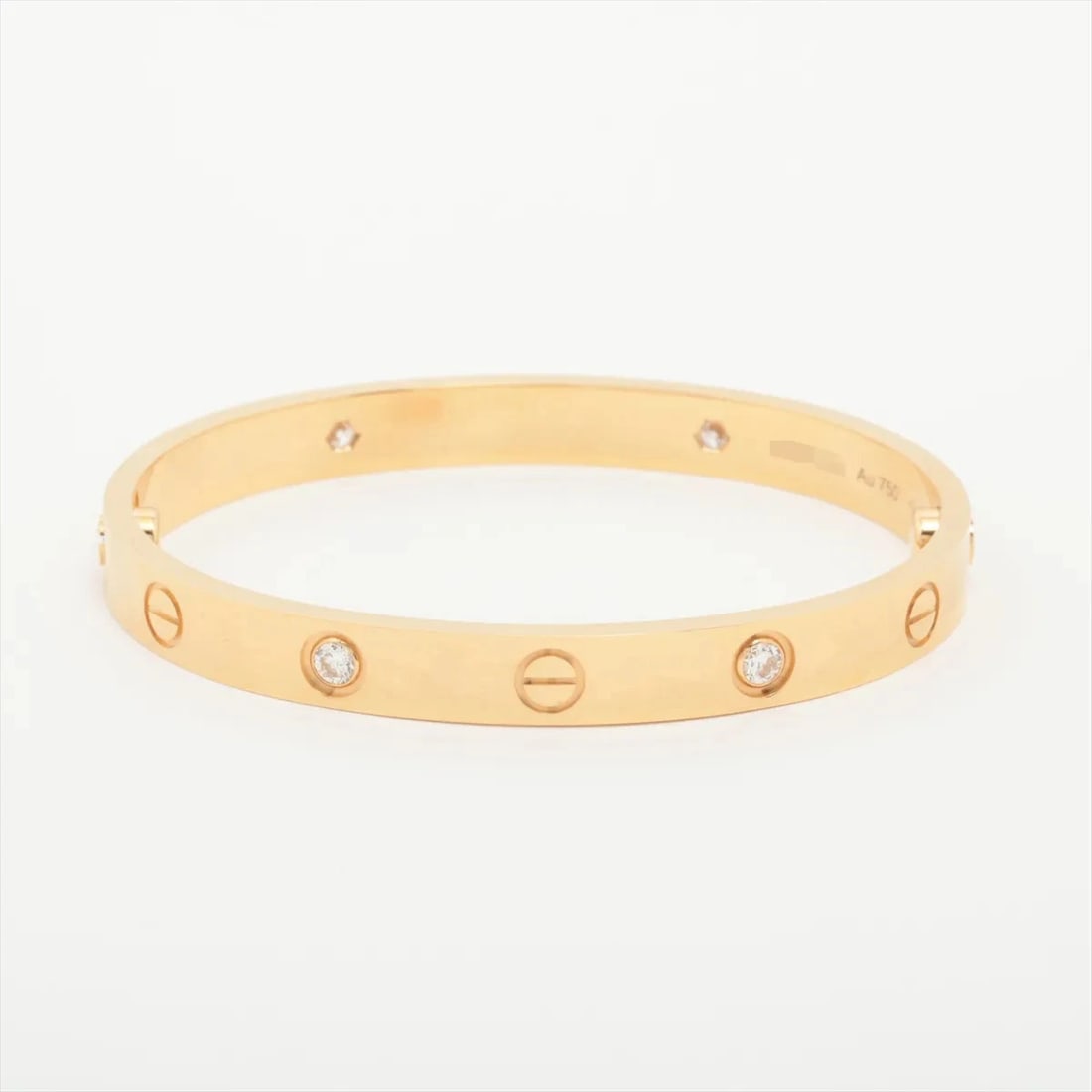 CARTIER LOVE HALF DIAMOND BRACELET 750(YG): Cartier Love half diamond Bracelet 750(YG) Brand: Cartier Type/Style: Bracelet Material: 18k Yellow Gold, Main Stone/Creation Natural Color: Not Specified Size: (CM) Bracelet length:15.2 (Inch) Bracel