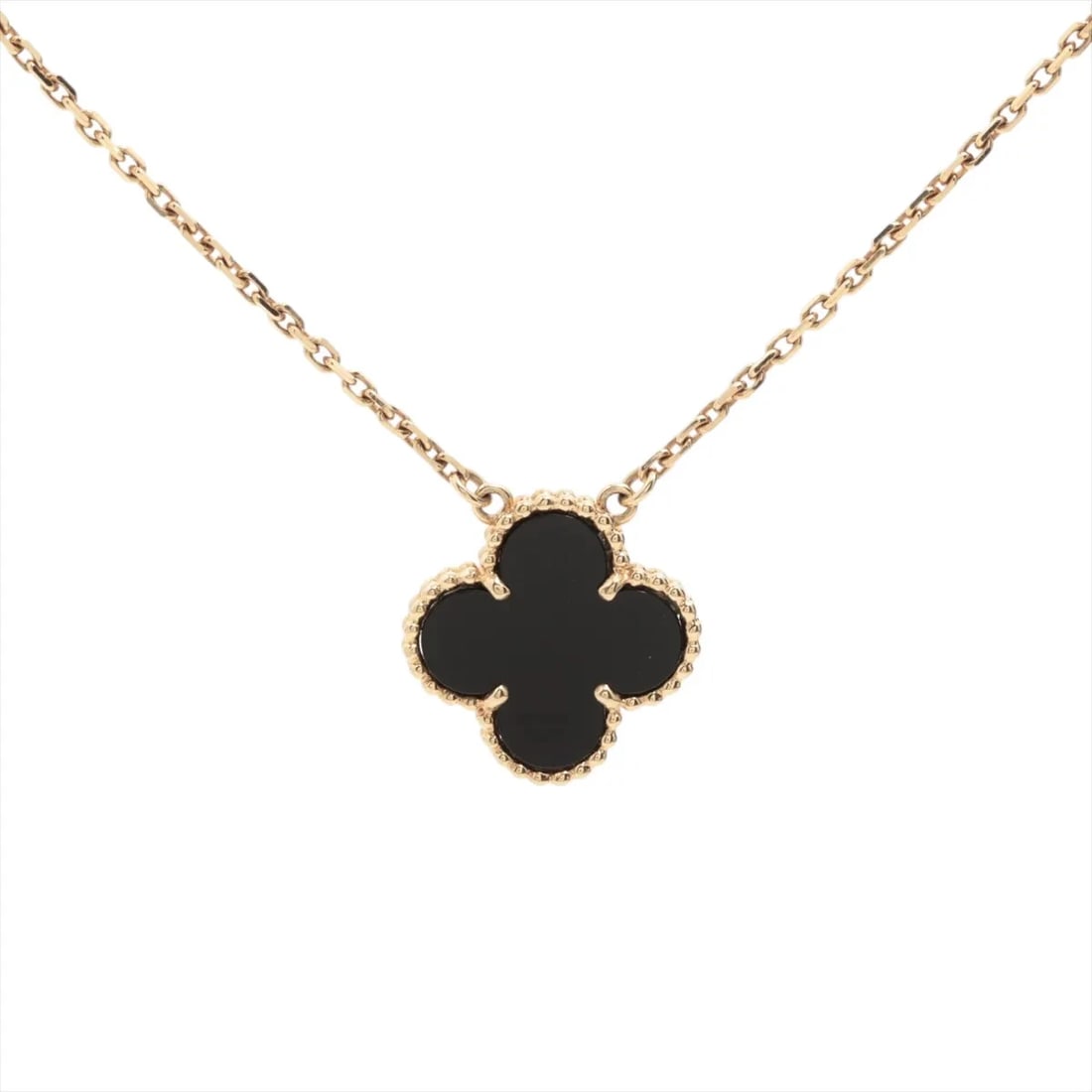 VAN CLEEF & ARPELS ALHAMBRA ONYX NECKLACE: Van Cleef & Arpels Alhambra Onyx Necklace Brand: Van Cleef & Arpels Type/Style: Necklace Material: 750(YG) Color: Not Specified Size: (CM) Bracelet length:17 (Inch) Bracelet Length:6.7inch