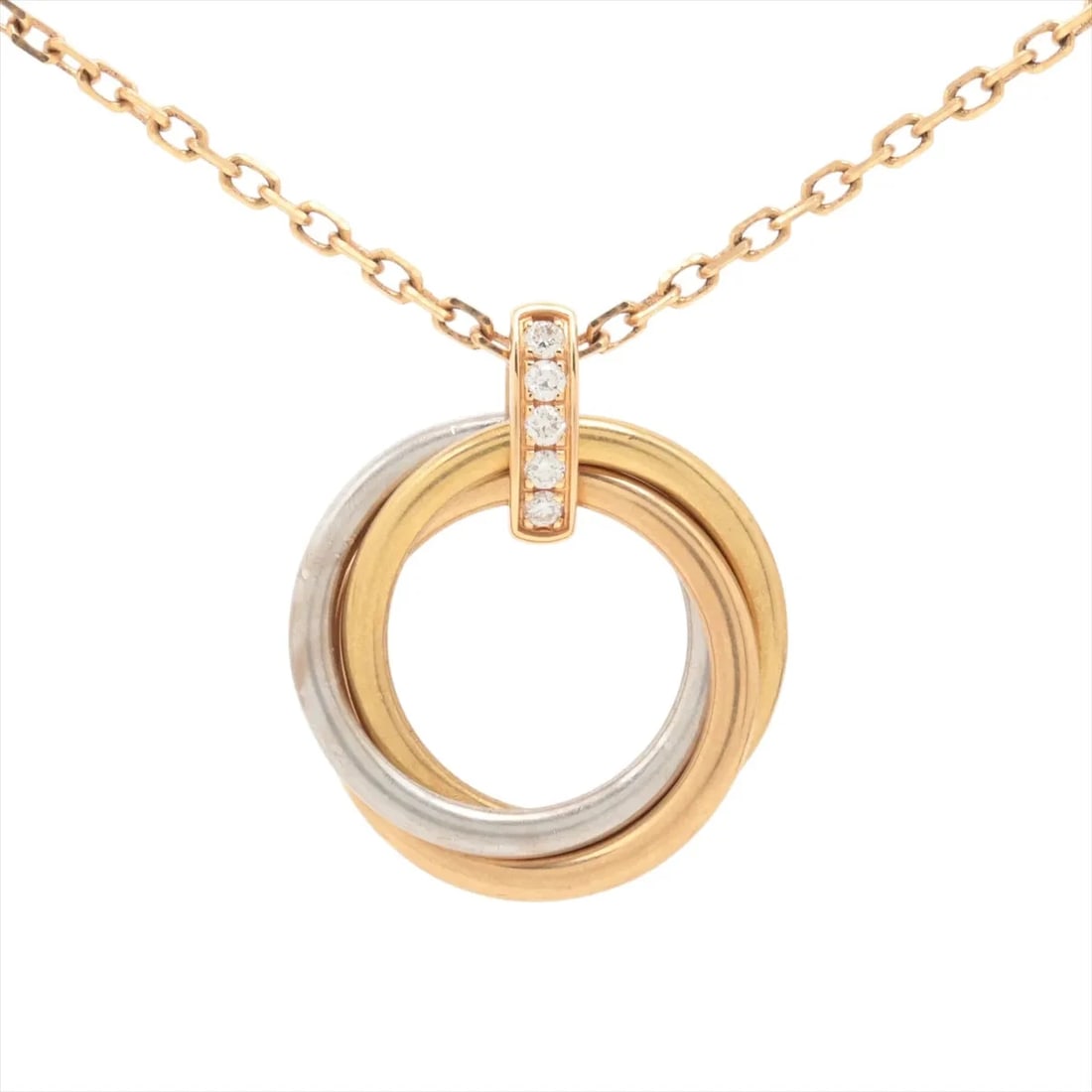 CARTIER TRINITY DIAMOND NECKLACE: Cartier Trinity diamond Necklace Brand: Cartier Type/Style: Necklace Material: 750(YG×PG×WG), Main Stone/Creation Natural Color: Not Specified Size: (CM) Chain length:42.4 (Inch) Chain Length:16.7in