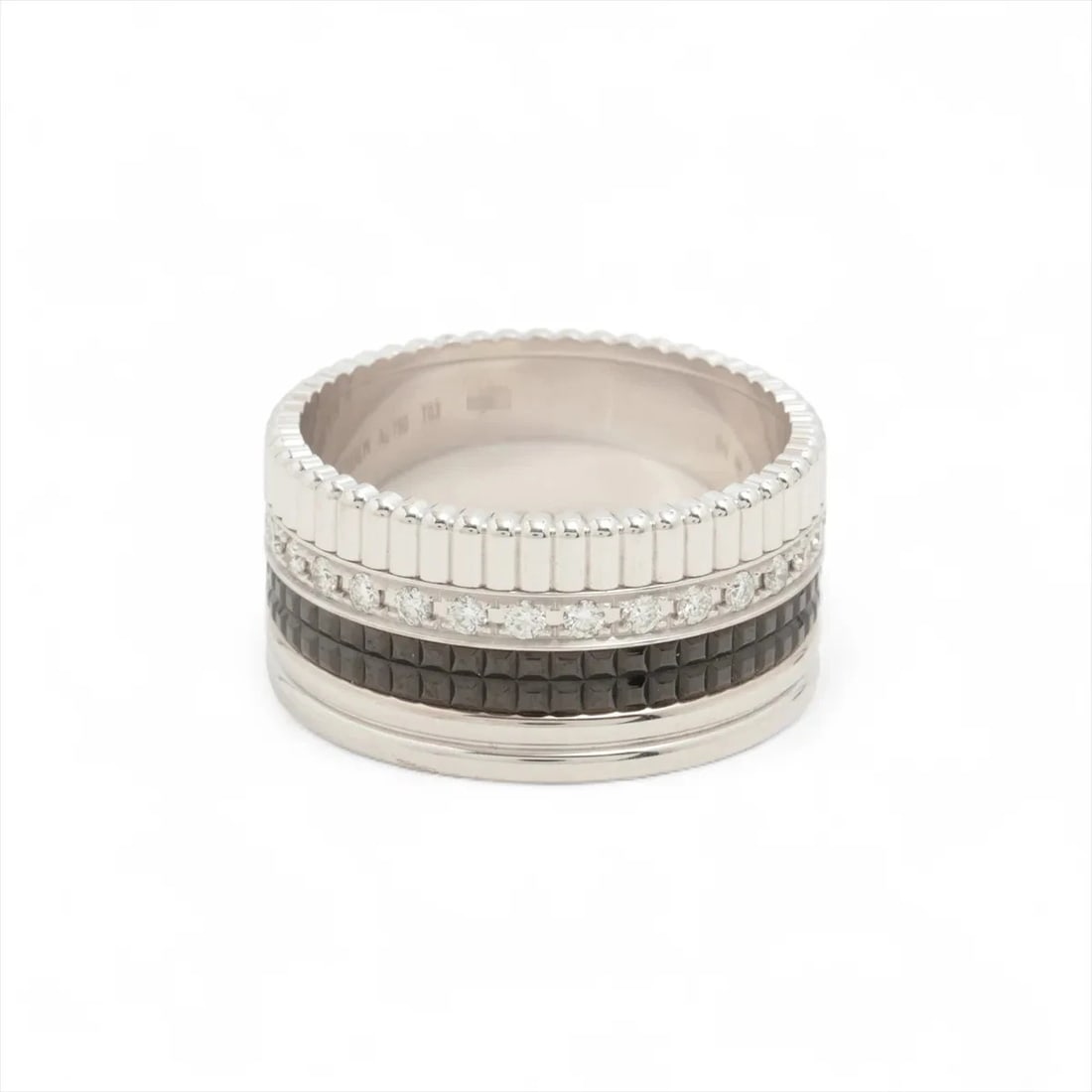 BOUCHERON QUATRE BLACK LARGE DIAMOND RING: Boucheron Quatre Black Large diamond Ring Brand: Boucheron Type/Style: Ring Material: 750(WG), Main Stone/Creation Natural Color: Not Specified Size: (CM) Number:#22.5(JP ) (Inch) Ring Width:#22.5(JP