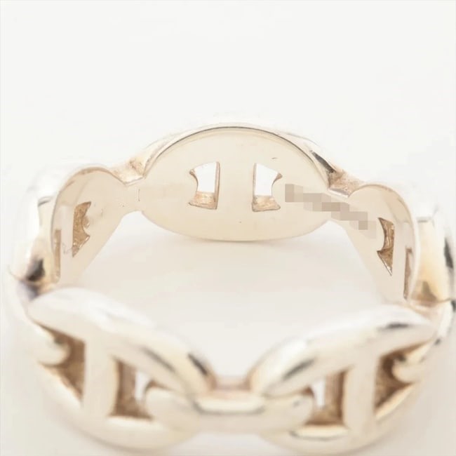HERMES CHAINE D'ANCRE ENCHAINEE RING: Hermes Chaine d'Ancre Enchainee Ring Brand: Hermès Type/Style: Ring Material: 925 Color: Silver Size: 5.5 - 5.75 US Accessories: None Accessories Notice: When purchasing pre-owned goods, please