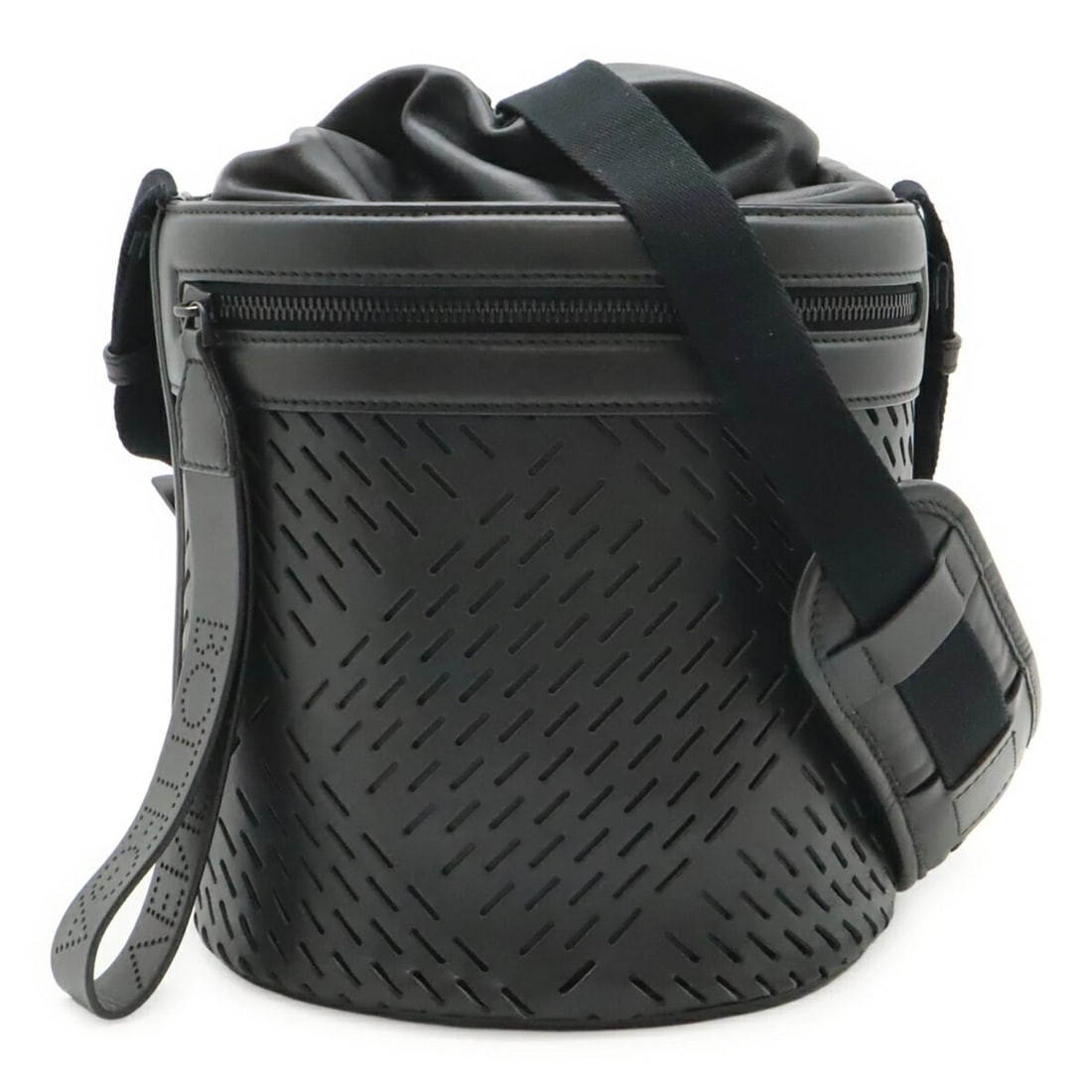 BOTTEGA VENETA DRAWSTRING BUCKET BAG: BOTTEGA VENETA Drawstring Bucket Bag Brand: Bottega Veneta Type/Style: Shoulder bag Material: Leather Color: Black Size: (HxWxD) 21cm x 21cm x 18cm / 8.26'' x 8.26'' x 7.08'' Accessories: None