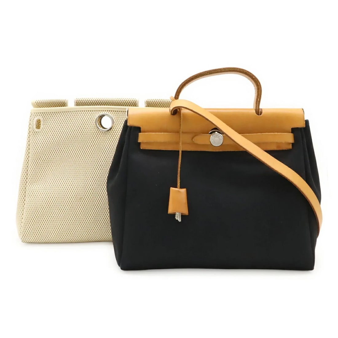 HERMES HERBAG PM HANDBAG/SHOULDER BAG: HERMES Herbag PM handbag/shoulder bag Brand: Hermes Type/Style: Handbag, Shoulder bag Material: Toile officier , Leather Color: Beige, Black, Brown, Light brown Size: (HxWxD) 24cm x 30cm x 10cm /