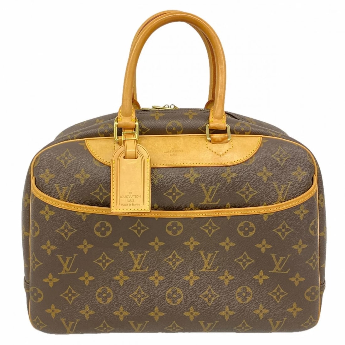 LOUIS VUITTON MONOGRAM DEAUVILLE HANDBAG: Louis Vuitton Monogram Deauville Handbag Brand: Louis Vuitton Type/Style: Handbag Material: None Color: Brown Size: (HxWxD) 27cm x 34cm x 13cm / 10.62'' x 13.38'' x 5.11'' Accessories: None