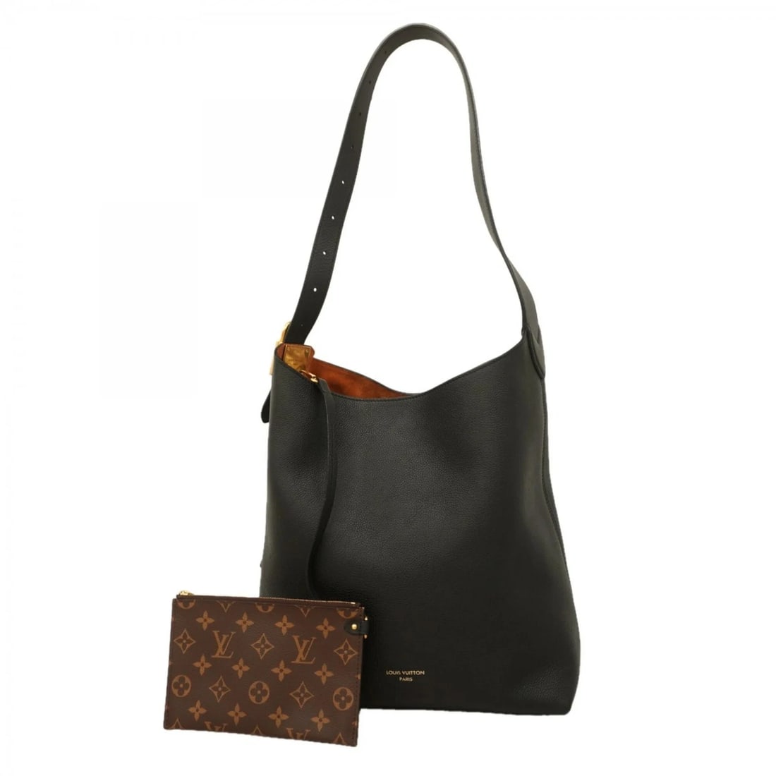 LOUIS VUITTON LOW KEY HOBO MM SHOULDER BAG: Louis Vuitton Low Key Hobo MM Shoulder Bag Brand: Louis Vuitton Type/Style: Shoulder bag Material: None Color: Noir Size: (HxWxD) 33cm x 30cm x 16.5cm / 12.99'' x 11.81'' x 6.49'' Accessories: None
