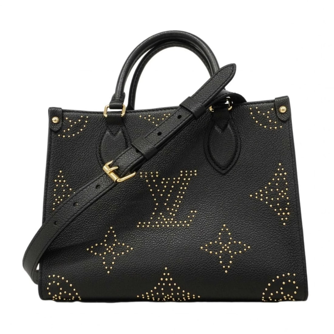 LOUIS VUITTON MONOGRAM EMPREINTE ONTHEGO PM HANDBAG: Louis Vuitton Monogram Empreinte OnTheGo PM Handbag Brand: Louis Vuitton Type/Style: Handbag Material: None Color: Noir Size: (HxWxD) 20cm x 25cm x 11cm / 7.87'' x 9.84'' x 4.33'' Accessories: Non