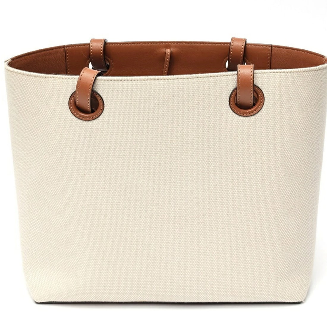 LOEWE ANAGRAM TOTE BAG: LOEWE Anagram Tote Bag Brand: Loewe Type/Style: Tote bag Material: Jacquard , Leather Color: Beige Size: (HxWxD) 25cm x 29cm x 14cm / 9.84'' x 11.41'' x 5.51'' Accessories: None Accessories Notice: