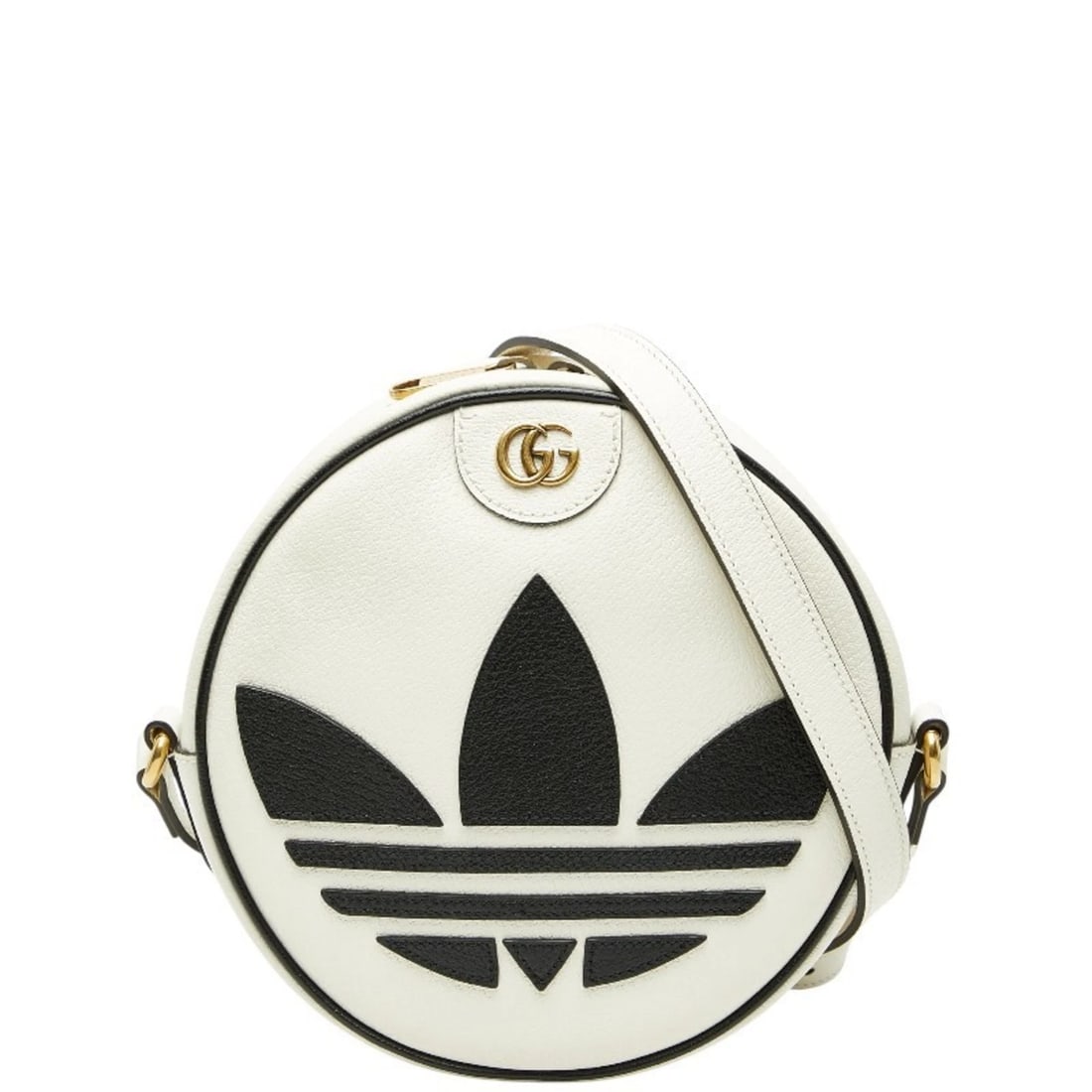 GUCCI X ADIDAS GG MARMONT CROSSBODY SHOULDER BAG: Gucci x adidas GG Marmont Crossbody Shoulder Bag Brand: Gucci Type/Style: Shoulder bag Material: Leather Color: Black, White Size: (HxWxD) 21cm x 20.5cm x 6.5cm / 8.26'' x 8.07'' x 2.55'' Accessor