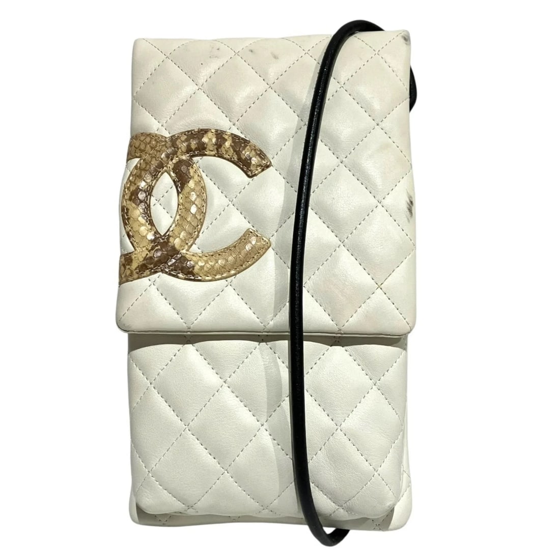 CHANEL CAMBON LINE LAMBSKIN SHOULDER BAG: Chanel Cambon Line Lambskin Shoulder Bag Brand: Chanel Type/Style: Shoulder bag Material: Leather Color: White Size: (HxWxD) 23cm x 13cm x 4cm / 9.05'' x 5.11'' x 1.57'' Accessories: None