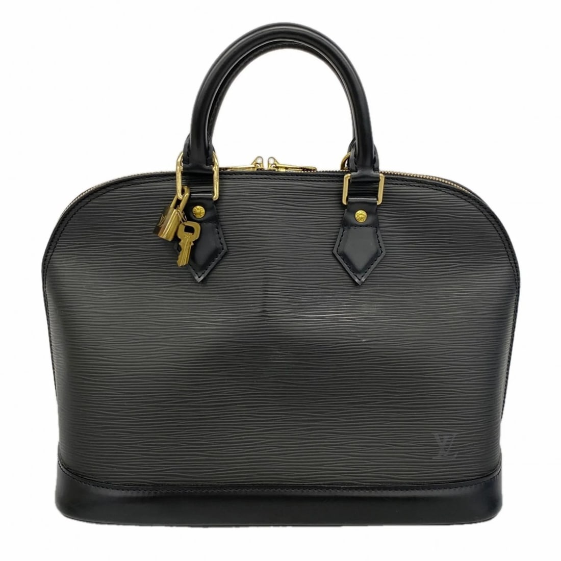 LOUIS VUITTON ALMA EPI HANDBAG: Louis Vuitton Alma Epi Handbag Brand: Louis Vuitton Type/Style: Handbag Material: none Color: Noir Size: (HxWxD) 24cm x 31cm x 17cm / 9.44'' x 12.2'' x 6.69'' Accessories: None Accessories
