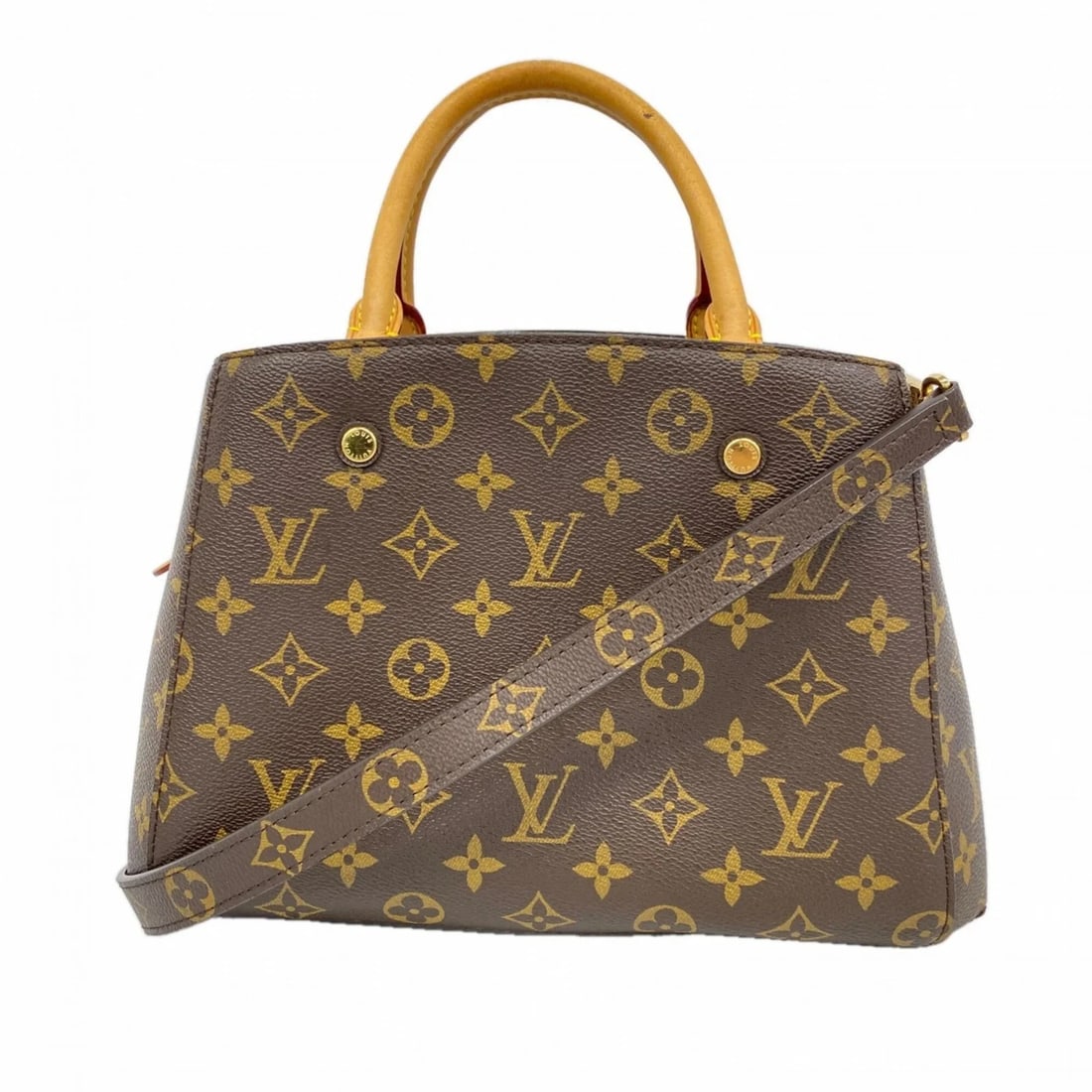 LOUIS VUITTON MONOGRAM MONTAIGNE BB TOTE BAG: Louis Vuitton Monogram Montaigne BB Tote Bag Brand: Louis Vuitton Type/Style: Tote bag Material: none Color: Brown Size: (HxWxD) 21cm x 29cm x 10cm / 8.26'' x 11.41'' x 3.93'' Accessories: None