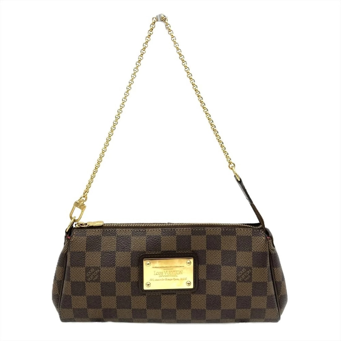 LOUIS VUITTON EVA SHOULDER BAG, DAMIER EBENE: Louis Vuitton Eva Shoulder Bag, Damier Ebene Brand: Louis Vuitton Type/Style: Shoulder bag Material: Damier Canvas Color: Brown Size: (HxWxD) 12cm x 25cm x 4cm / 4.72'' x 9.84'' x 1.57'' Accessori