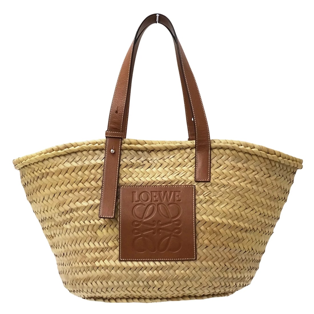 LOEWE HANDBAG FOR WOMEN, BRAND NAME TOTE BAG: Loewe handbag for women, brand name tote bag Brand: Loewe Type/Style: Basket, Handbag, Tote bag Material: Leather Color: Beige brown Size: (HxWxD) 27cm x 33cm x 22cm / 10.62'' x 12.99'' x 8.66'' A