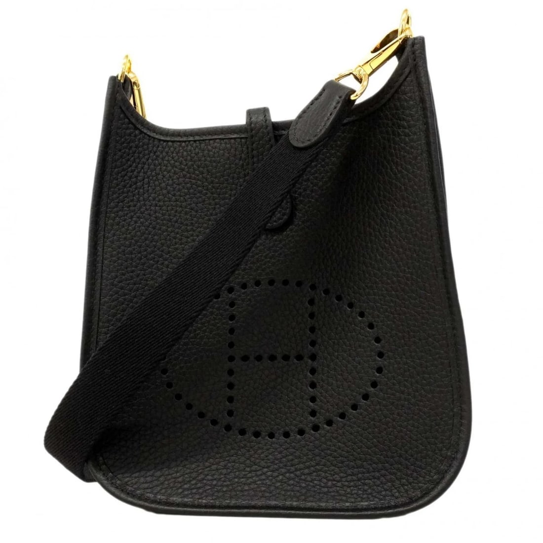 HERMES EVELYNE TRM SHOULDER BAG, TAURILLON CLEMENCE: Hermes Evelyne TRM Shoulder Bag, Taurillon Clemence Brand: Hermes Type/Style: Shoulder bag Material: Taurillon clemence leather Color: Black Size: (HxWxD) 18cm x 18cm x 5.5cm / 7.08'' x 7.08'' x 2.16'