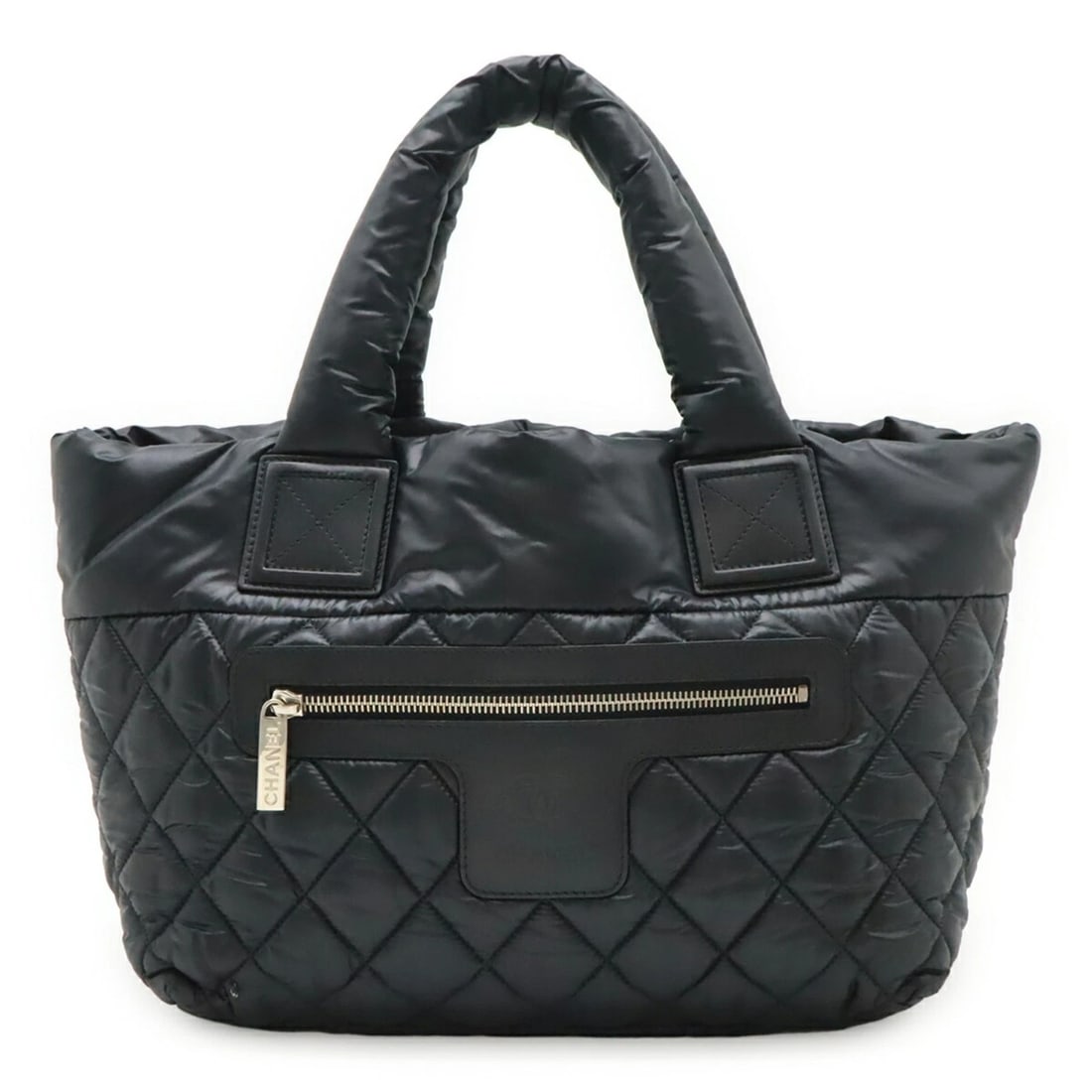 CHANEL COCO COCOON SMALL TOTE BAG, HANDBAG: CHANEL Coco Cocoon Small Tote Bag, Handbag Brand: Chanel Type/Style: Handbag, Tote bag Material: Nylon , Leather Color: Black Size: (HxWxD) 24.5cm x 28.5cm x 16cm / 9.64'' x 11.22'' x 6.29''