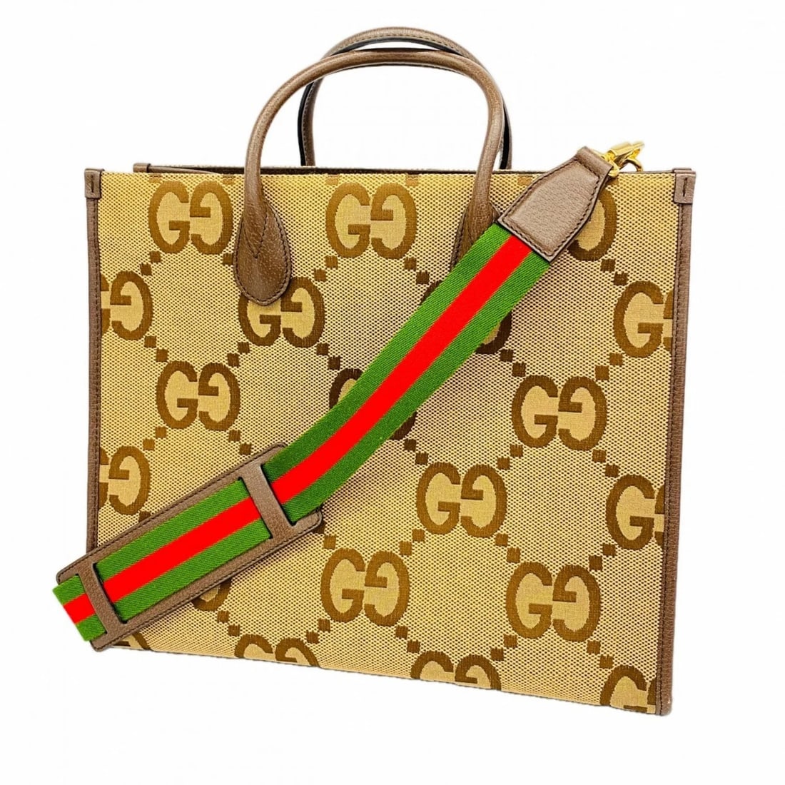 GUCCI JUMBO GG TOTE BAG 678839 CANVAS BROWN: Gucci Jumbo GG Tote Bag 678839 Canvas Brown Brand: Gucci Type/Style: Tote bag Material: Canvas Color: Brown Size: (HxWxD) 31.5cm x 37.5cm x 15.5cm / 12.4'' x 14.76'' x 6.1'' Accessories: None