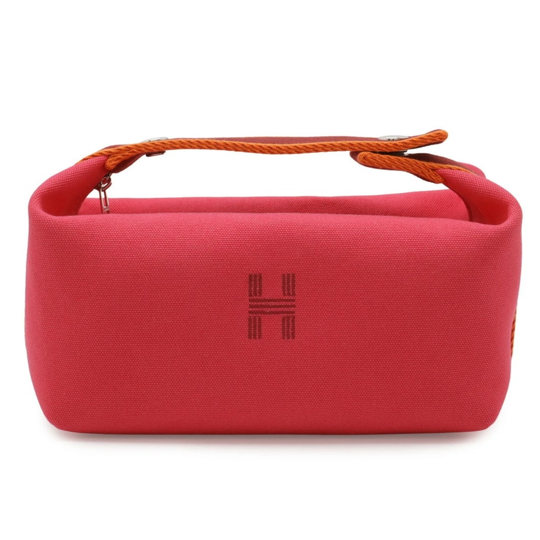 HERMES BRIDE À BLACK PM BUS POUCH HANDBAG: HERMES Bride à Black PM Bus Pouch Handbag Brand: Hermes Type/Style: Handbag, Pouch Material: Canvas Color: Pink Size: (HxWxD) 10cm x 20.5cm x 12.5cm / 3.93'' x 8.07'' x 4.92'' Accessories: None