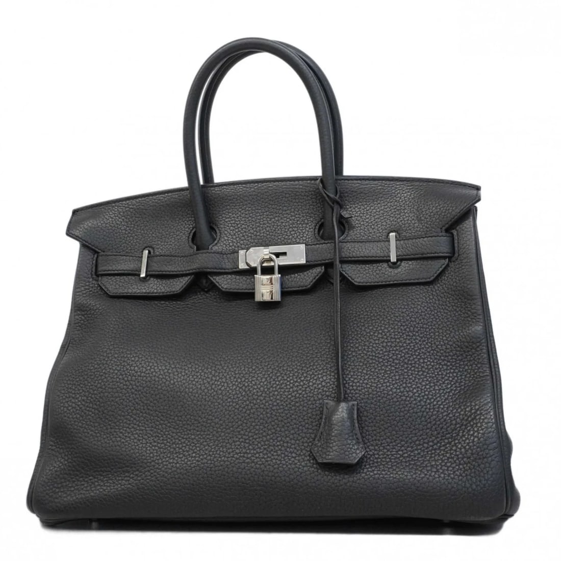 HERMES BIRKIN 35 HANDBAG, TAURILLON CLEMENCE LEATHER: Hermes Birkin 35 handbag, Taurillon Clemence leather Brand: Hermes Type/Style: Handbag Material: Taurillon clemence leather Color: Black Size: (HxWxD) 28cm x 36cm x 18cm / 11.02'' x 14.17'' x 7.08''
