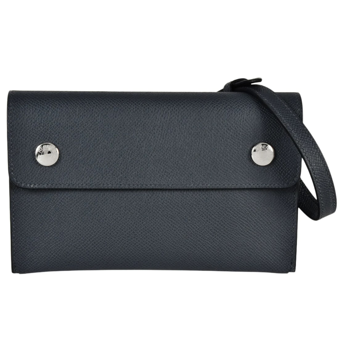 HERMES NAP TO GO SHOULDER BAG: Hermes Nap to Go Shoulder Bag Brand: Hermes Type/Style: Pochette, Shoulder bag Material: Epsom leather Color: Blue gray, Dark blue Size: (HxWxD) 12cm x 18cm x 4cm / 4.72'' x 7.08'' x 1.57''
