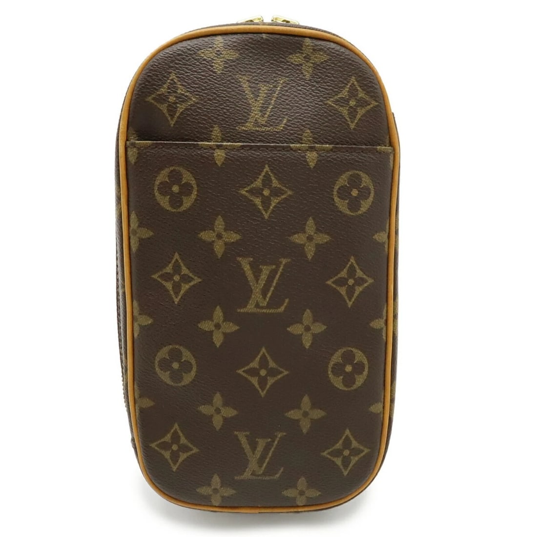 LOUIS VUITTON MONOGRAM POCHETTE GANJU BAG: LOUIS VUITTON Monogram Pochette Ganju Bag Brand: Louis Vuitton Type/Style: Pochette, Shoulder bag, Sling bag Material: Canvas Color: Brown Size: (HxWxD) 22.5cm x 12cm x 4.5cm / 8.85'' x 4.72'' x 1.77'