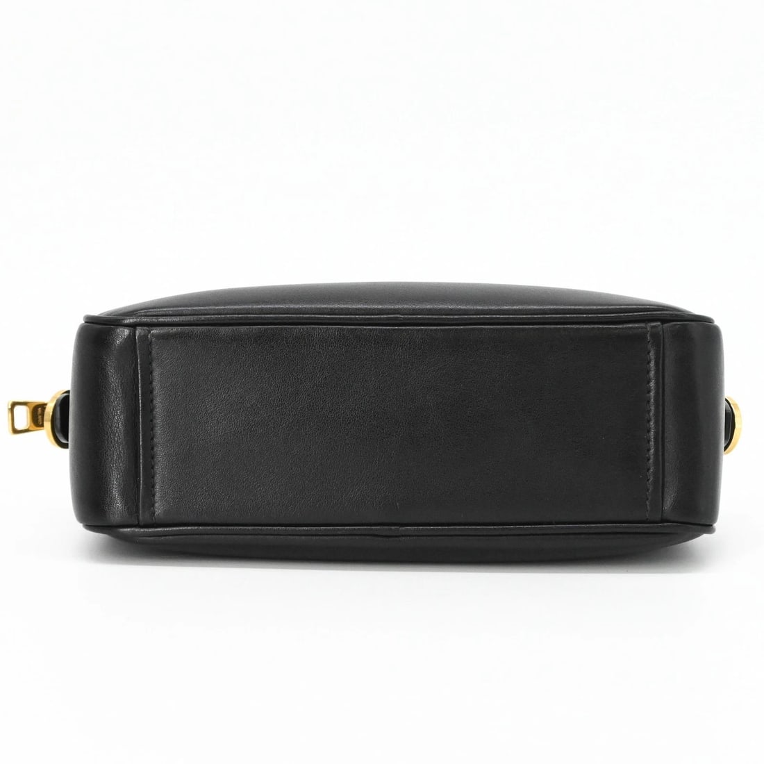 PRADA TRIANGLE SHOULDER BAG, LEATHER, BLACK - 5