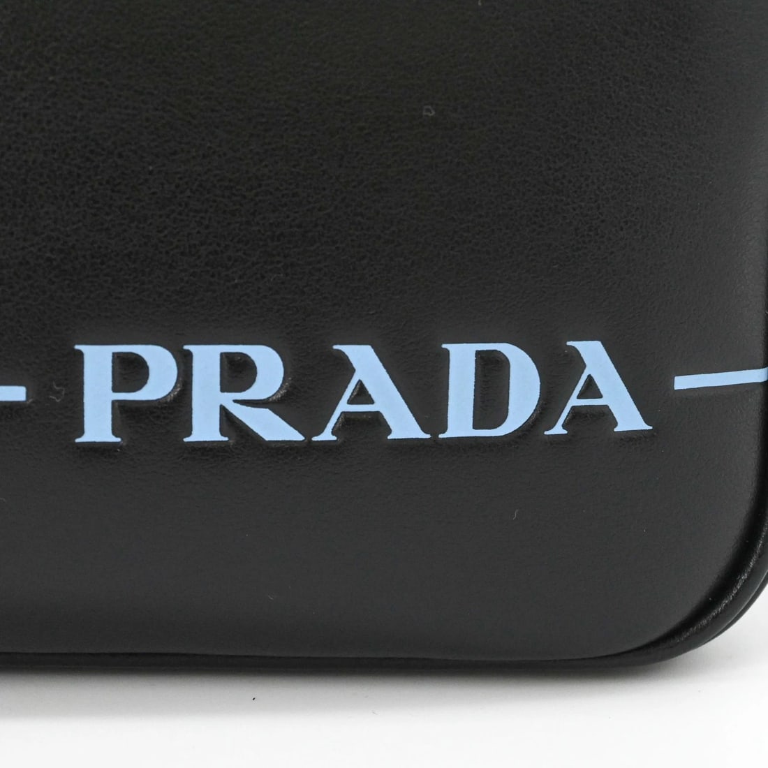 PRADA TRIANGLE SHOULDER BAG, LEATHER, BLACK - 6