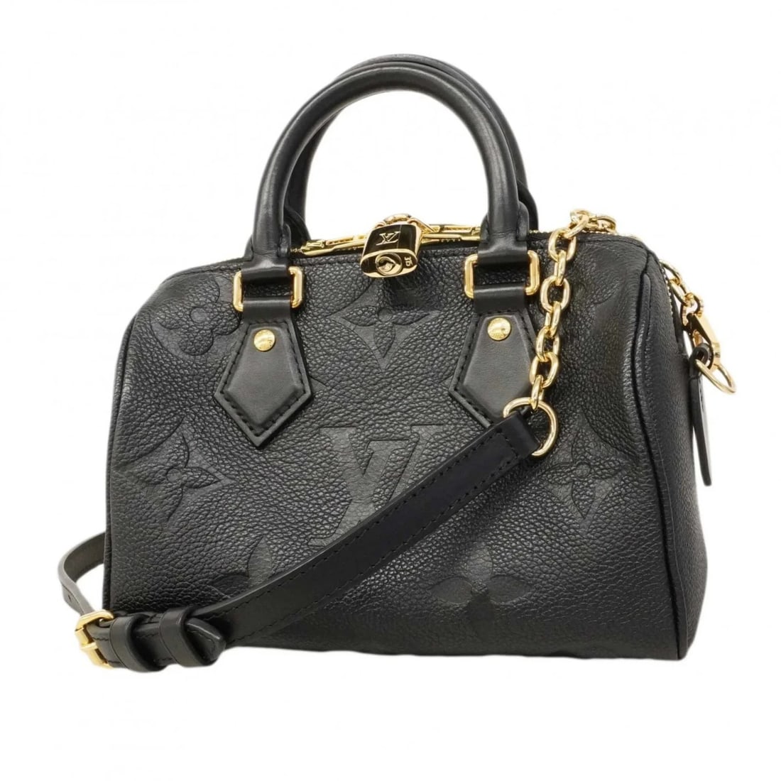 LOUIS VUITTON MONOGRAM EMPREINTE SPEEDY: Louis Vuitton Monogram Empreinte Speedy Brand: Louis Vuitton Type/Style: Handbag Material: none Color: Noir Size: (HxWxD) 13.5cm x 20.5cm x 11cm / 5.31'' x 8.07'' x 4.33'' Accessories: None