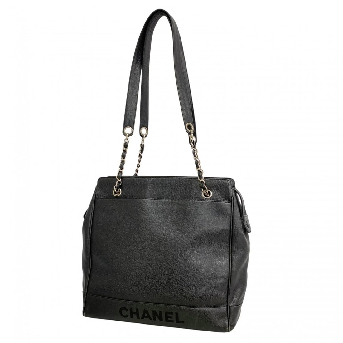 CHANEL TOTE BAG/CHAIN TOTE, CAVIARSKINLEATHE (1 of 5)