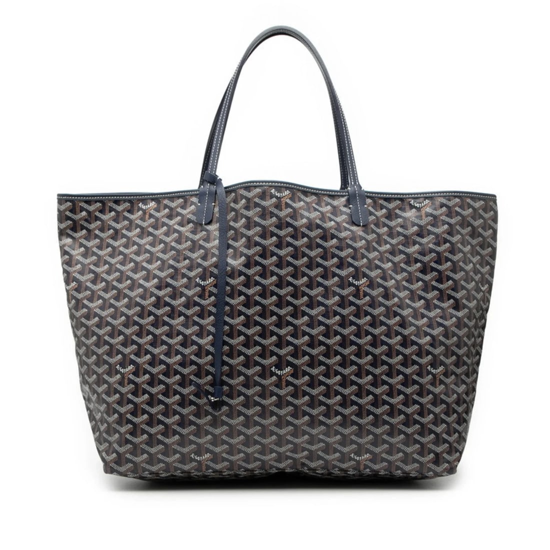 GOYARD SAINT LOUIS GM TOTE BAG: Goyard Saint Louis GM Tote Bag Brand: Goyard Type/Style: Tote bag Material: PVC , Leather Color: Navy Size: (HxWxD) 33cm x 56cm x 18cm / 12.99'' x 22.04'' x 7.08'' Accessories: None Access