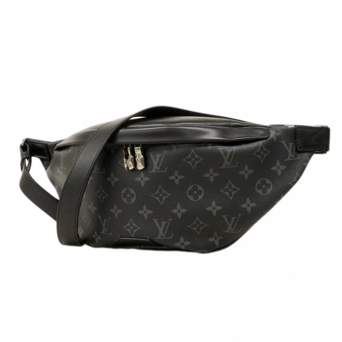 LOUIS VUITTON MONOGRAM ECLIPSE DISCOVERY BUM BAG: Louis Vuitton Monogram Eclipse Discovery Bum Bag Brand: Louis Vuitton Type/Style: Sling bag Material: none Color: Black Size: (HxWxD) 19cm x 42cm x 2cm / 7.48'' x 16.53'' x 0.78'' Accessories: None