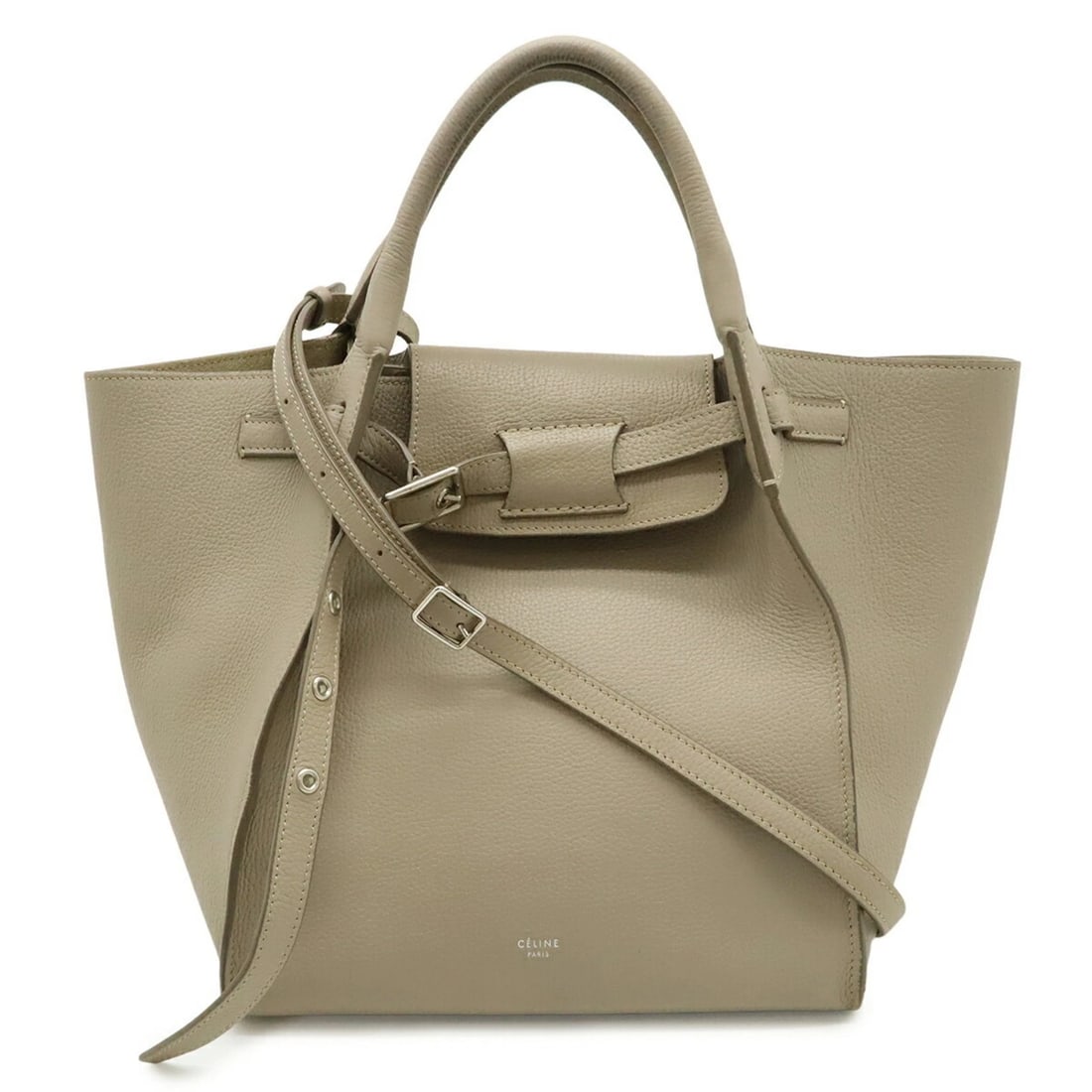 CELINE BIG BAG SMALL HANDBAG SHOULDER LEATHER GREIGE (1 of 7)