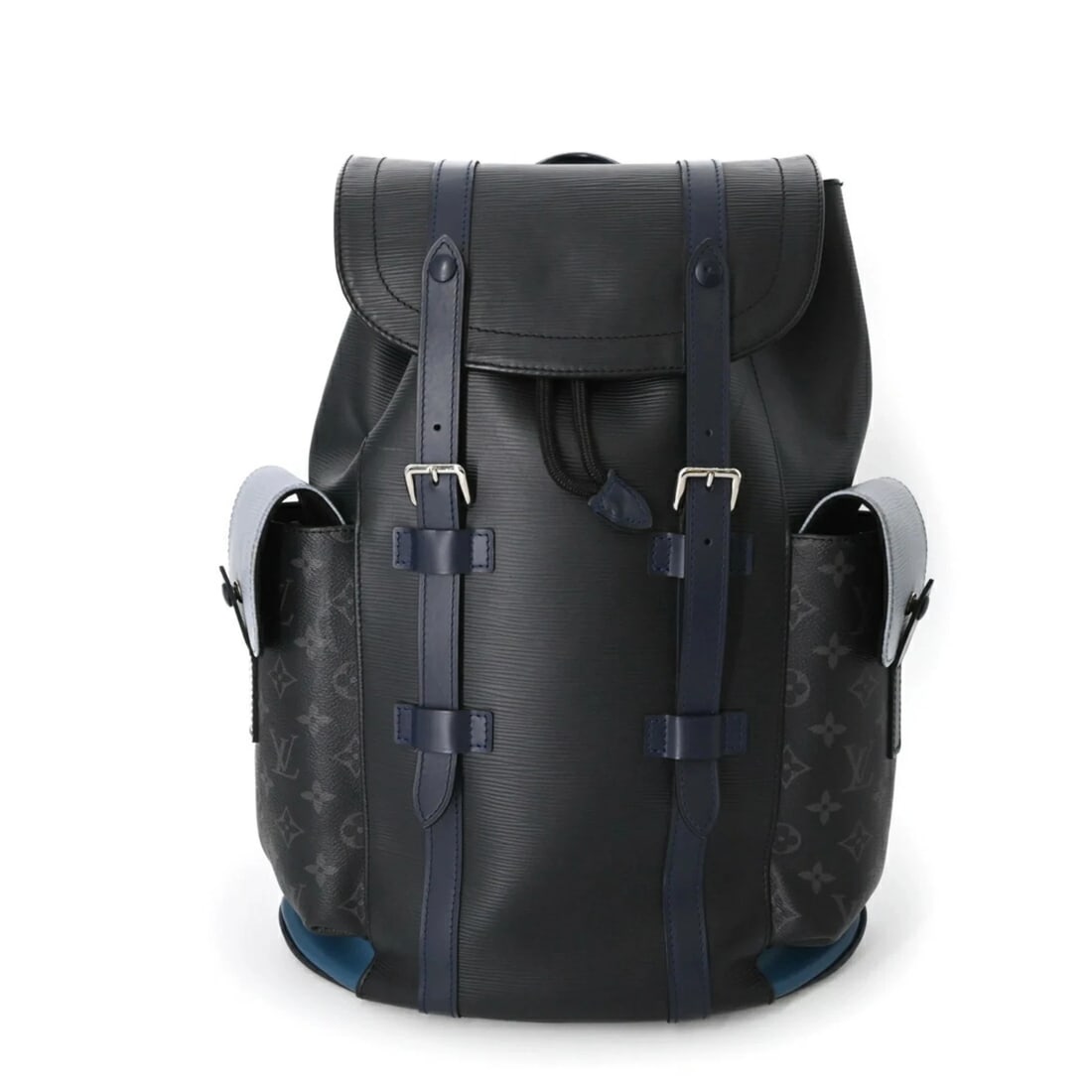 LOUIS VUITTON CHRISTOPHER PM EPI MONOGRAM ECLIPSE BACKPACK: LOUIS VUITTON Christopher PM Epi Monogram Eclipse Backpack Brand: Louis Vuitton Type/Style: Backpack Material: Monogram Eclipse , Epi leather Color: Black, Blue, Gray, Monogram Eclipse Size: (HxWxD) 4