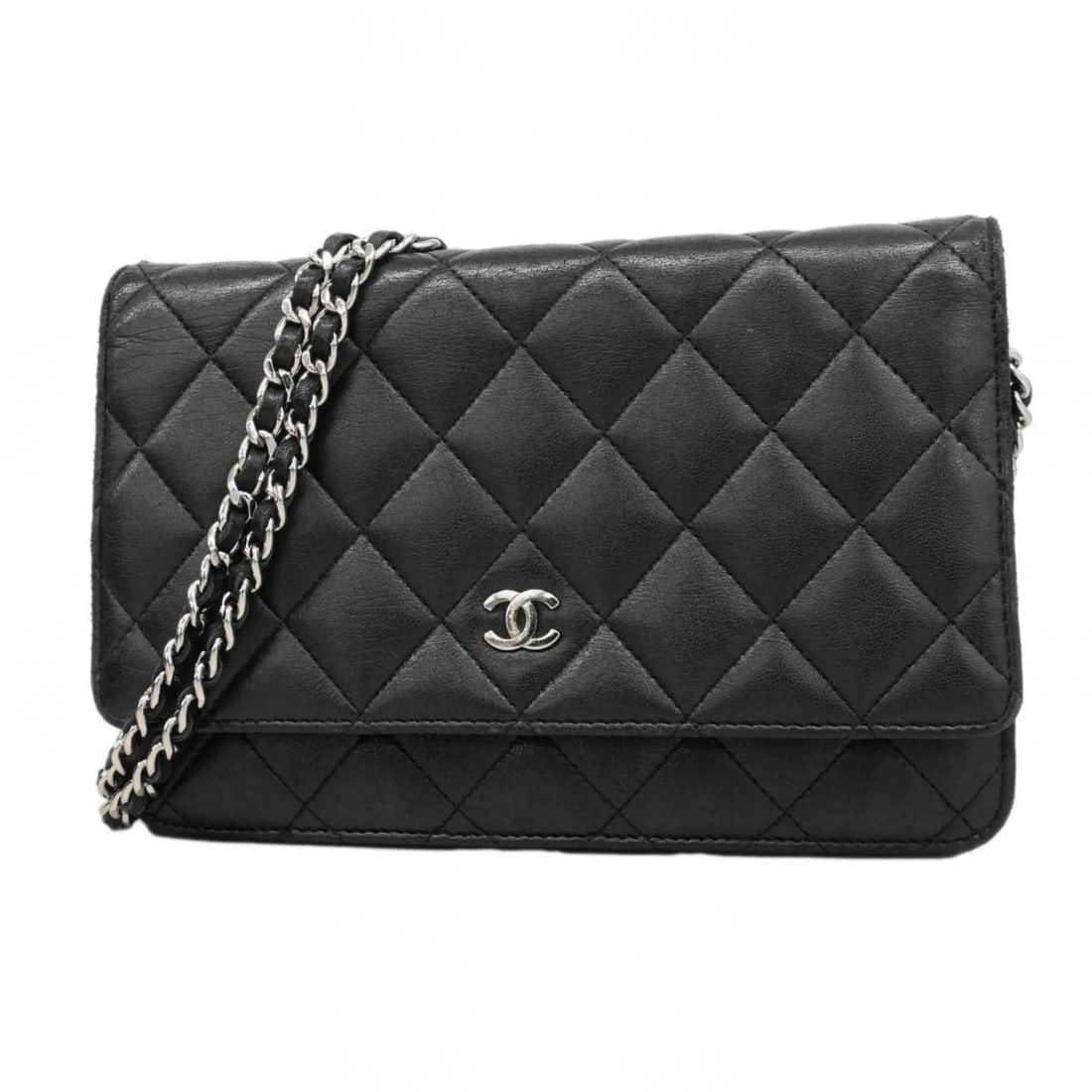 CHANEL MATELASSÉ CHAIN SHOULDER WALLET: Chanel Matelassé Chain Shoulder Wallet Brand: Chanel Type/Style: Type Chain/Shoulder wallet Material: Leather Color: Black Size: (HxWxD) 13cm x 18.5cm x 2.5cm / 5.11'' x 7.28'' x 0.98'' Accessorie