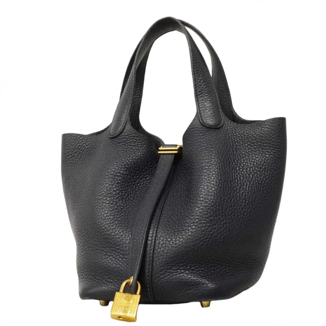 HERMES PICOTIN LOCK PM HANDBAG, TAURILLON CLEMENCE: Hermes Picotin Lock PM handbag, Taurillon Clemence Brand: Hermes Type/Style: Handbag Material: Taurillon clemence leather Color: Blue obscurs Size: (HxWxD) 18cm x 18cm x 13cm / 7.08'' x 7.08'' x