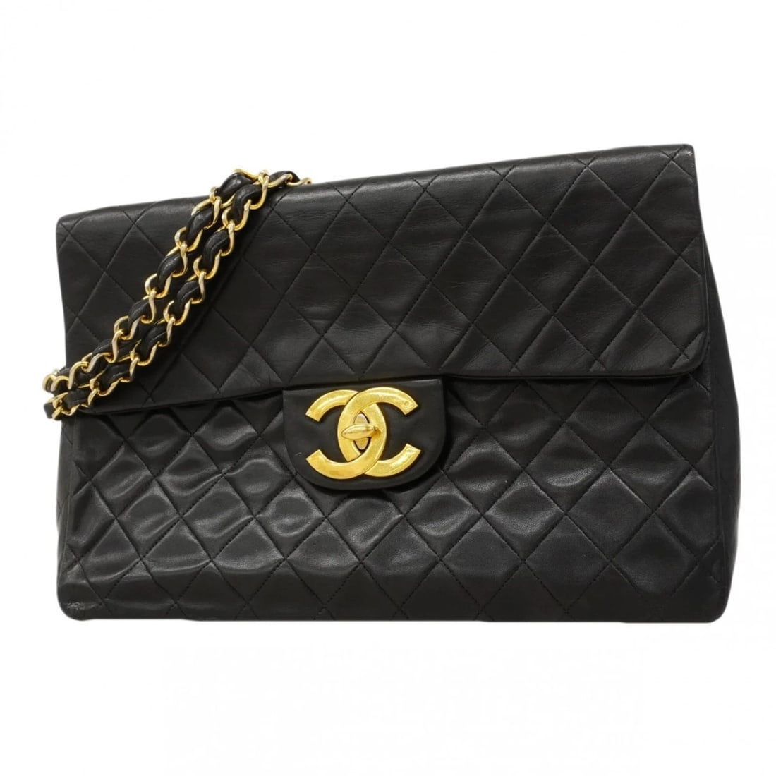 CHANEL SHOULDER BAG, LARGE MATELASSÉ: Chanel Shoulder Bag, Large Matelassé Brand: Chanel Type/Style: Shoulder bag Material: Leather Color: Black Size: (HxWxD) 23.5cm x 33cm x 10cm / 9.25'' x 12.99'' x 3.93'' Accessories: None
