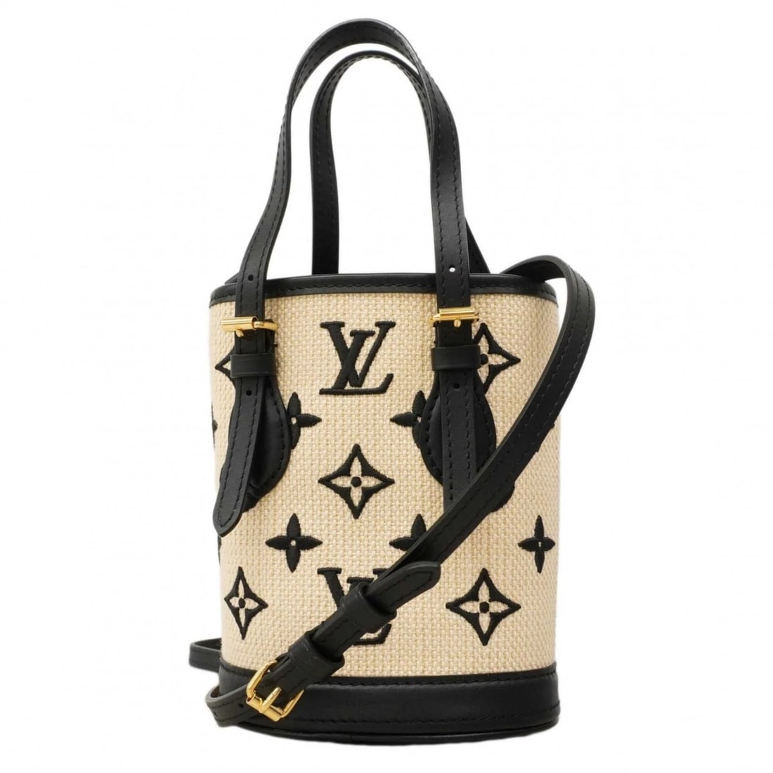 LOUIS VUITTON LV BY THE POOL NANO BUCKET HANDBAG: Louis Vuitton LV By the Pool Nano Bucket Handbag Brand: Louis Vuitton Type/Style: Handbag Material: none Color: Beige, Noir Size: (HxWxD) 16.5cm x 13.5cm x 9.5cm / 6.49'' x 5.31'' x 3.74'' Accesso