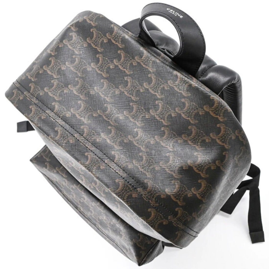 CELINE TRIOMPHE MEDIUM BACKPACK, BLACK/BROWN - 6
