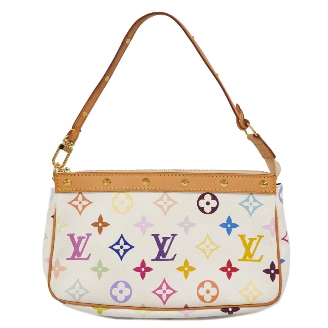 LOUIS VUITTON BAG/POUCH MONOGRAM MULTICOLOR POCHETTE: Louis Vuitton Bag/Pouch Monogram Multicolor Pochette Brand: Louis Vuitton Type/Style: Pouch Material: none Color: Blanc Size: (HxWxD) 12.5cm x 21cm x 4cm / 4.92'' x 8.26'' x 1.57'' Accessories: No