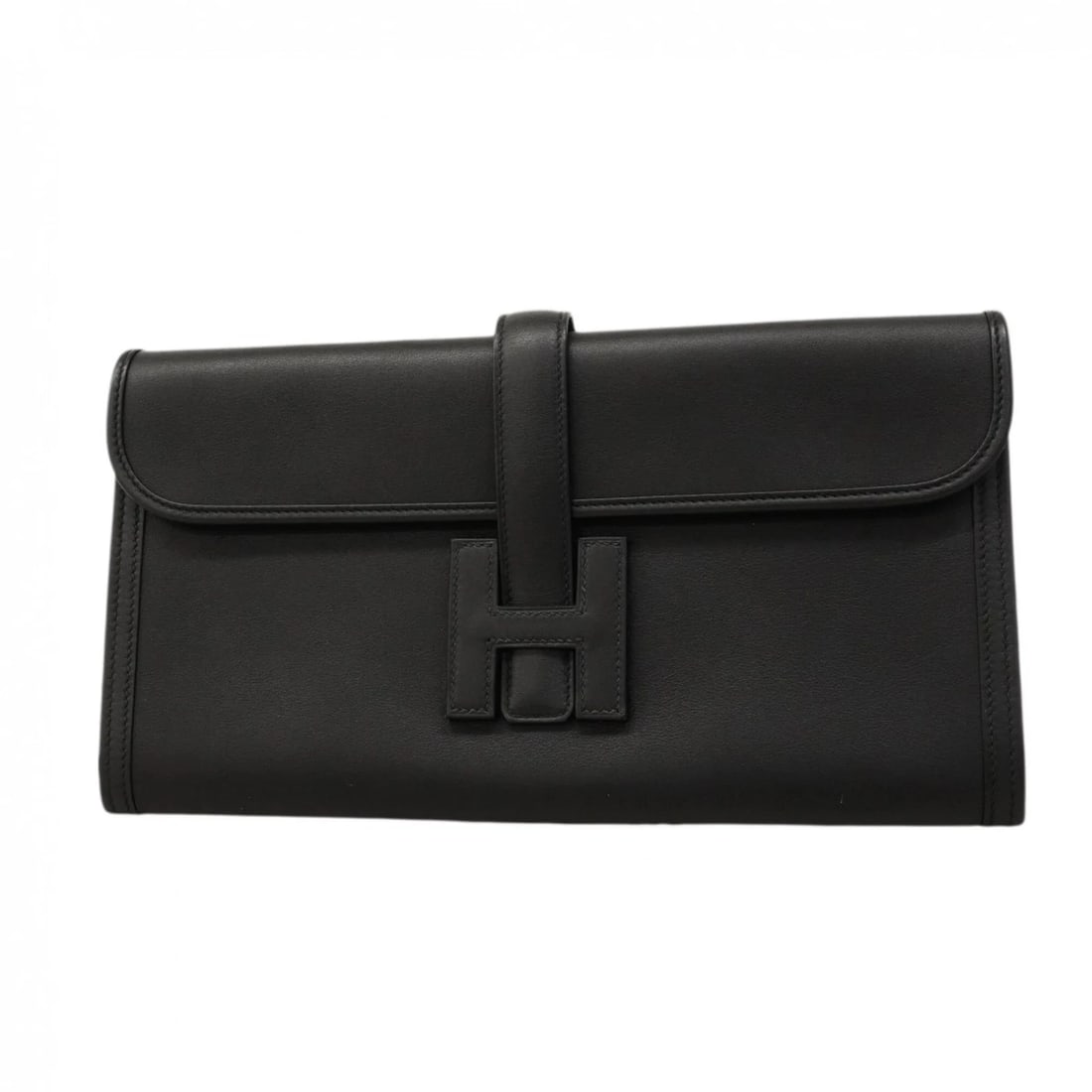 HERMES JIGE ELAN SWIFT CLUTCH BAG, BLACK (1 of 6)